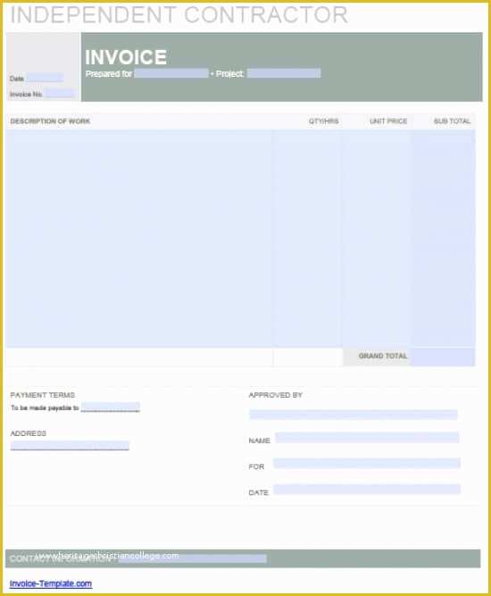 Free Contractor Invoice Template Of Independent Contractor Invoice Design