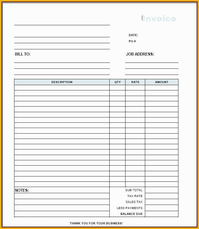 Free Contractor Invoice Template Pdf Of Contractor Invoice Template Free