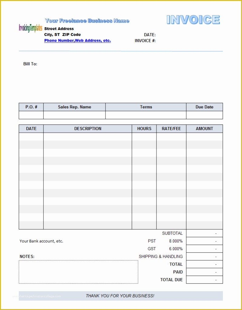 Free Contractor Invoice Template Pdf Of Editable Invoice Template