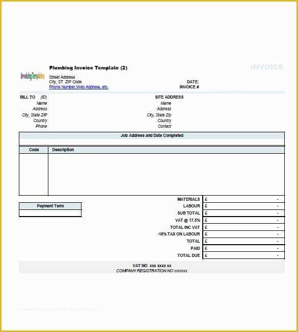 Free Contractor Invoice Template Pdf Of Free Contractor Invoice Templates