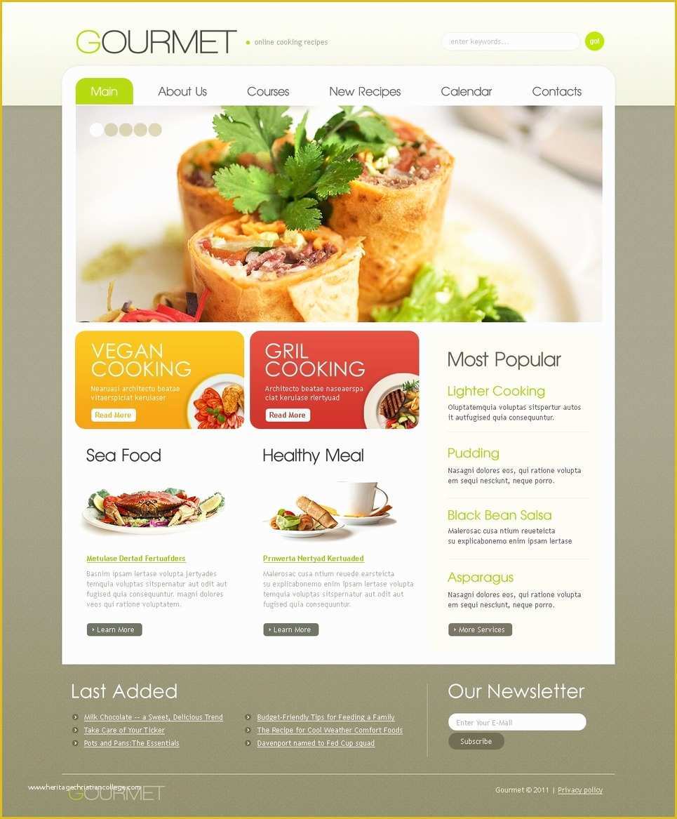 Free Cooking Website Templates Of Cooking School Psd Template