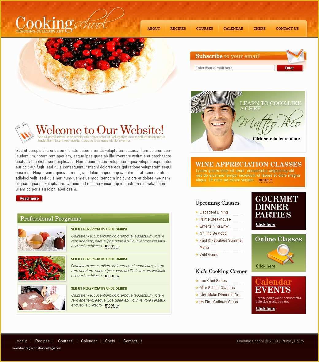Free Cooking Website Templates Of Cooking School Website Templatedownload Free software