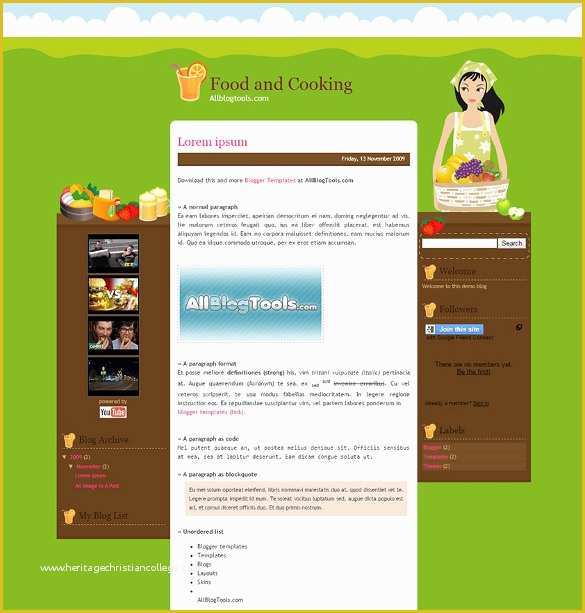 Free Cooking Website Templates Of Food Recipe Blog Website Templates &amp; themes