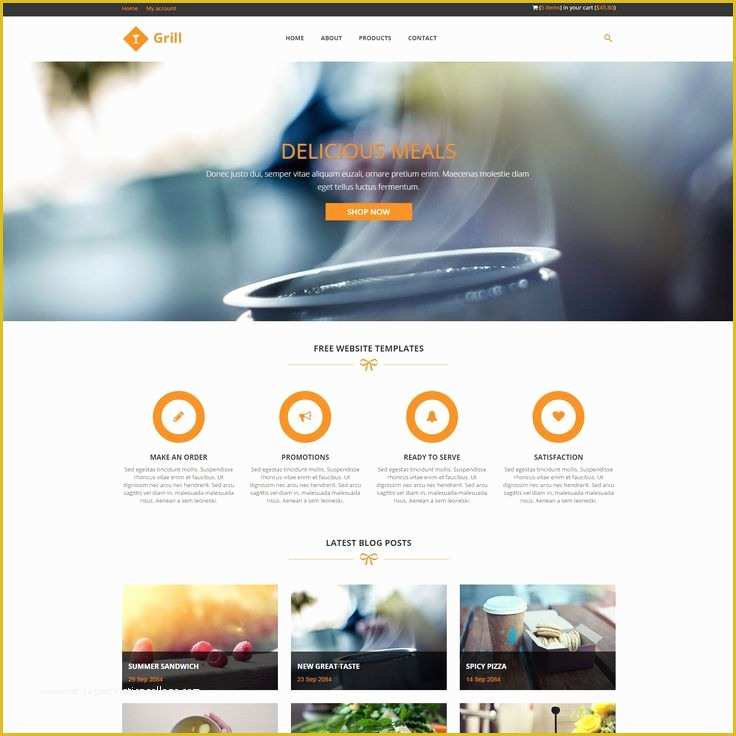 Free Cooking Website Templates Of Grill is Free Restaurant Website Template Bootstrap