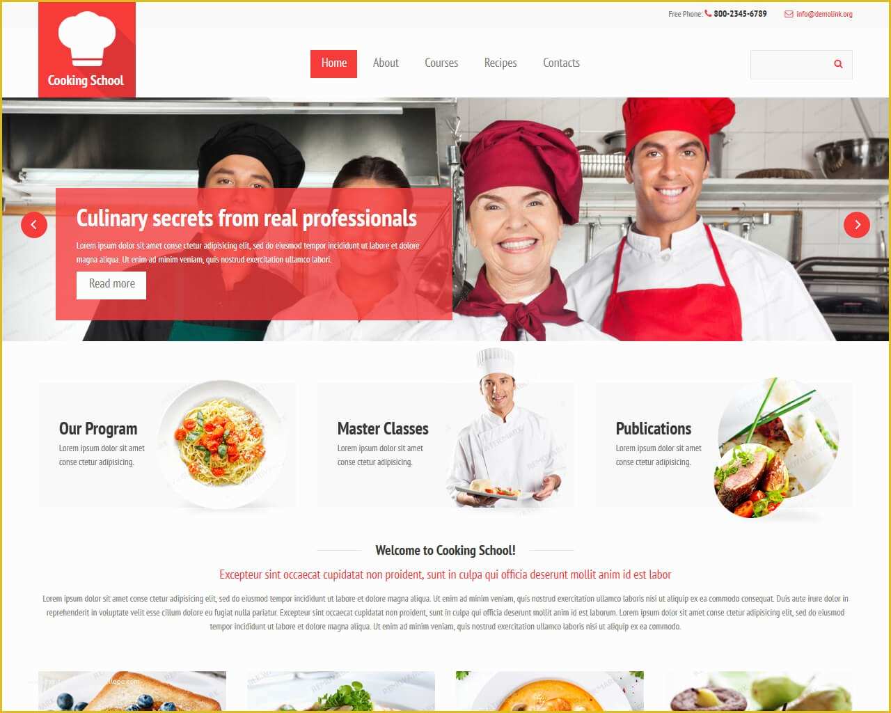 Free Cooking Website Templates Of Institute Website Templates Free Download Image