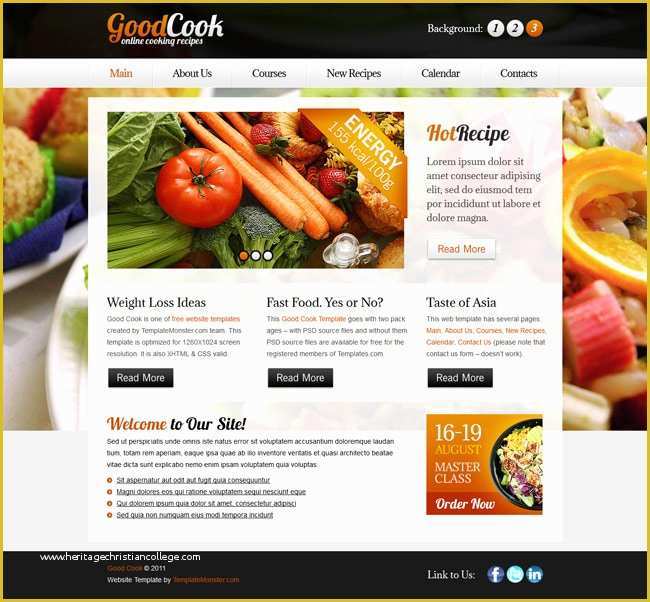 Free Cooking Website Templates Of Templates Perfect Cooking Recipes Free Website Template
