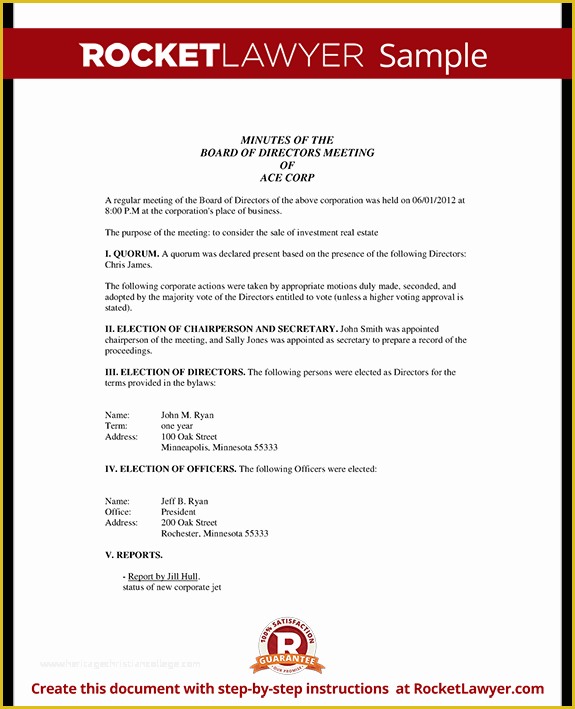 Free Corporate Minute Book Template Of Corporate Minutes Corporate