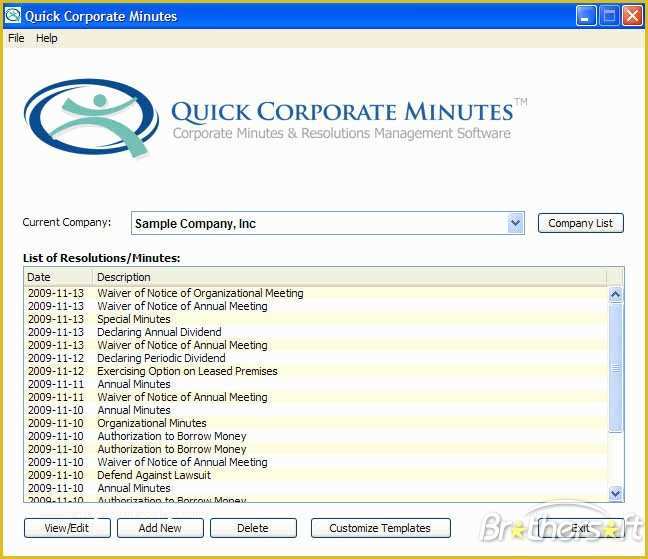 Free Corporate Minute Book Template Of Download Free Quick Corporate Minutes Quick Corporate