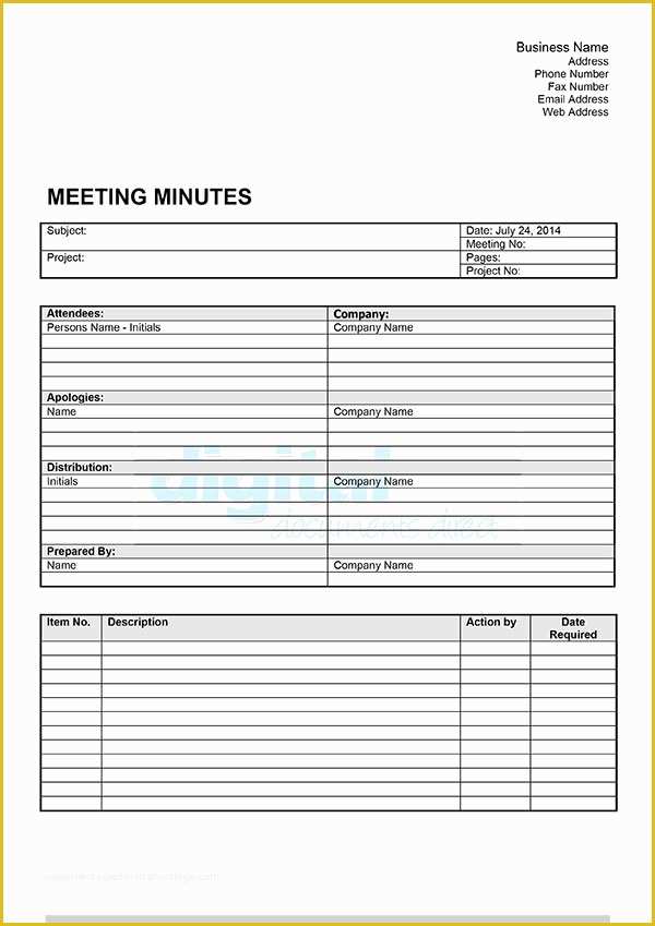 Free Corporate Minute Book Template Of Meeting Minutes Template Download now