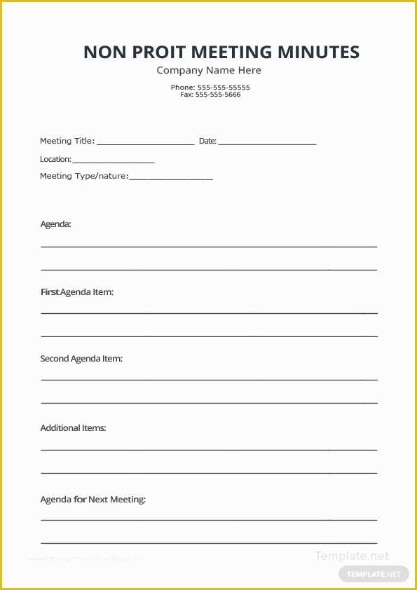 Free Corporate Minute Book Template Of Non Profit Meeting Minutes Template In Microsoft Word Pdf
