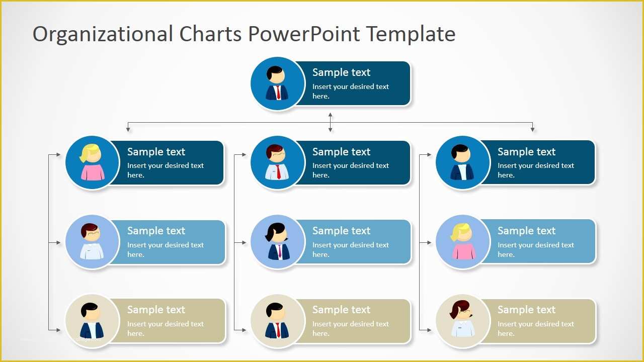 Free Corporate organizational Chart Template Of Four Levels Tree organizational Chart for Powerpoint