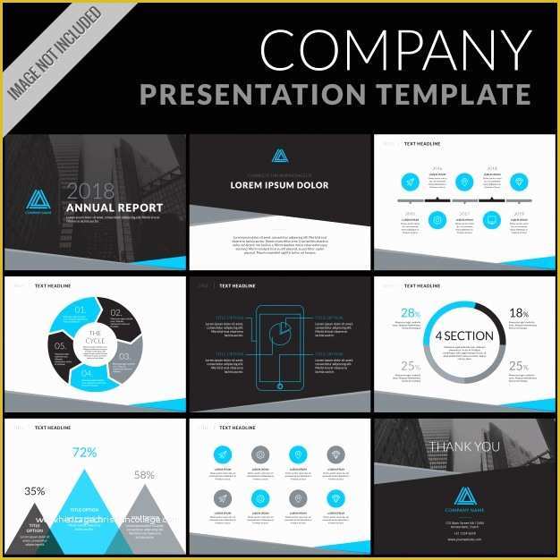 Free Corporate Ppt Templates Of Business Presentation Template Set Vector