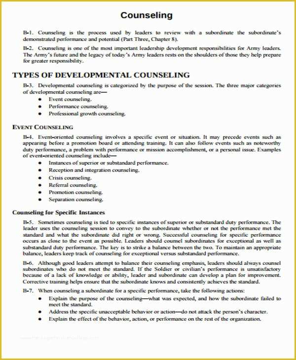 Free Counseling forms Templates Of Counseling form Template Alfonsovacca