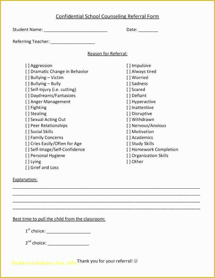 Free Counseling forms Templates Of Free Counseling forms Templates Example Resume Template