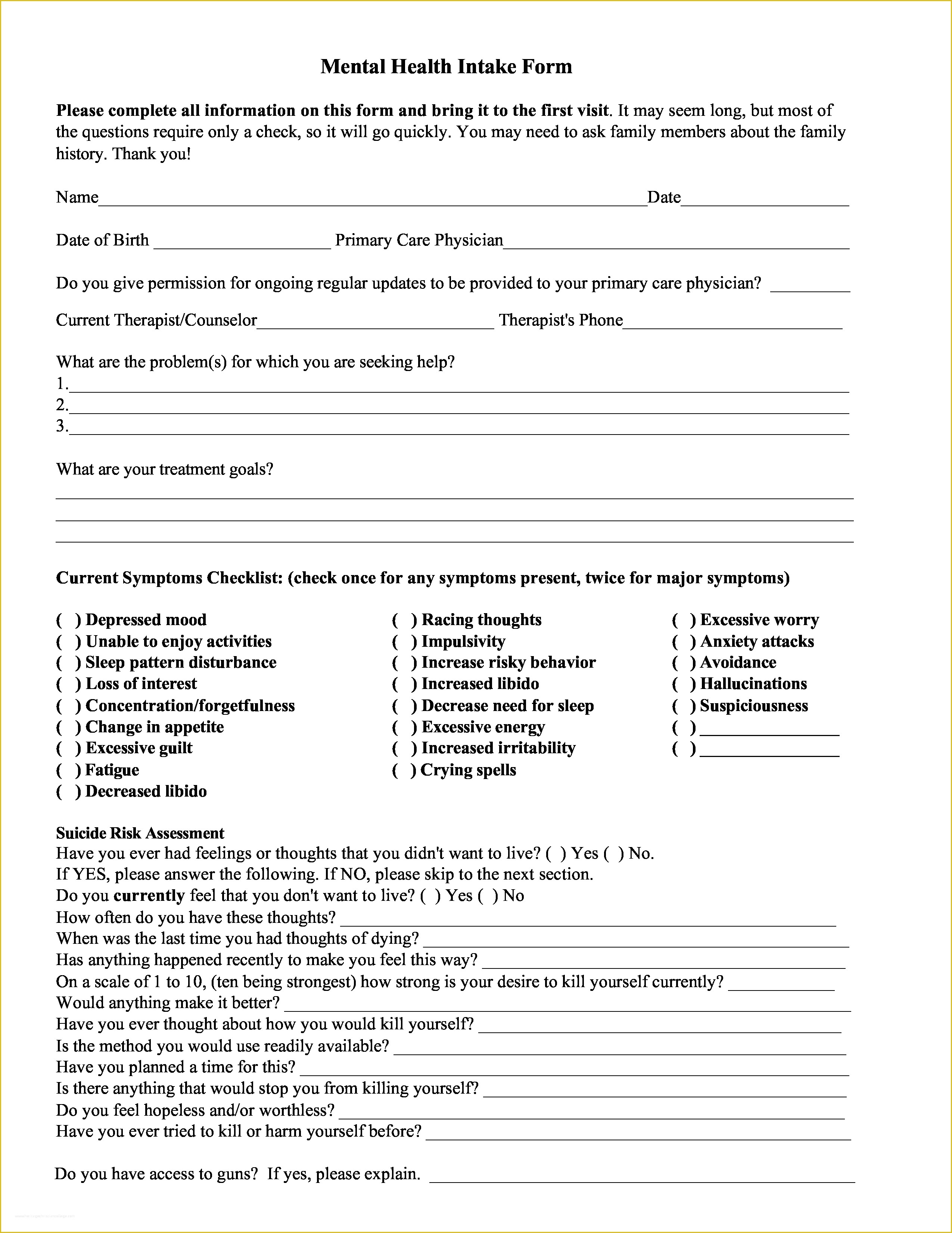 Free Counseling forms Templates Of Free Counseling forms Templates Gallery with Free