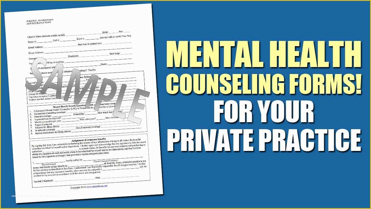 Free Counseling forms Templates Of Mental Health Counseling forms for Your Private Practice