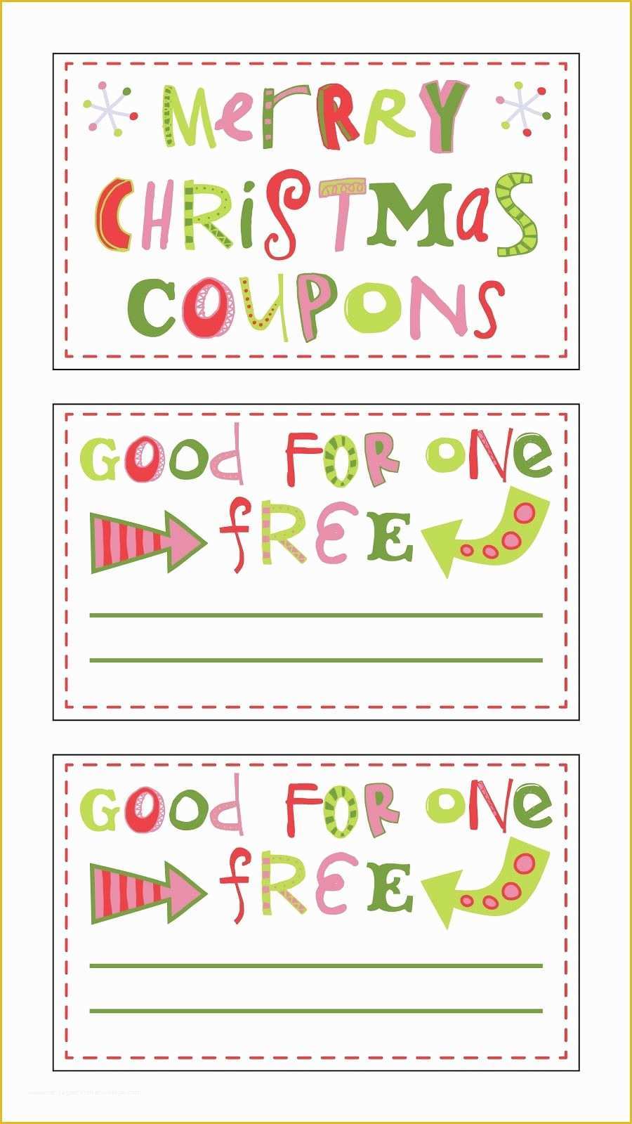 Free Coupon Template Of Free Printable Christmas Coupons Fontaholic