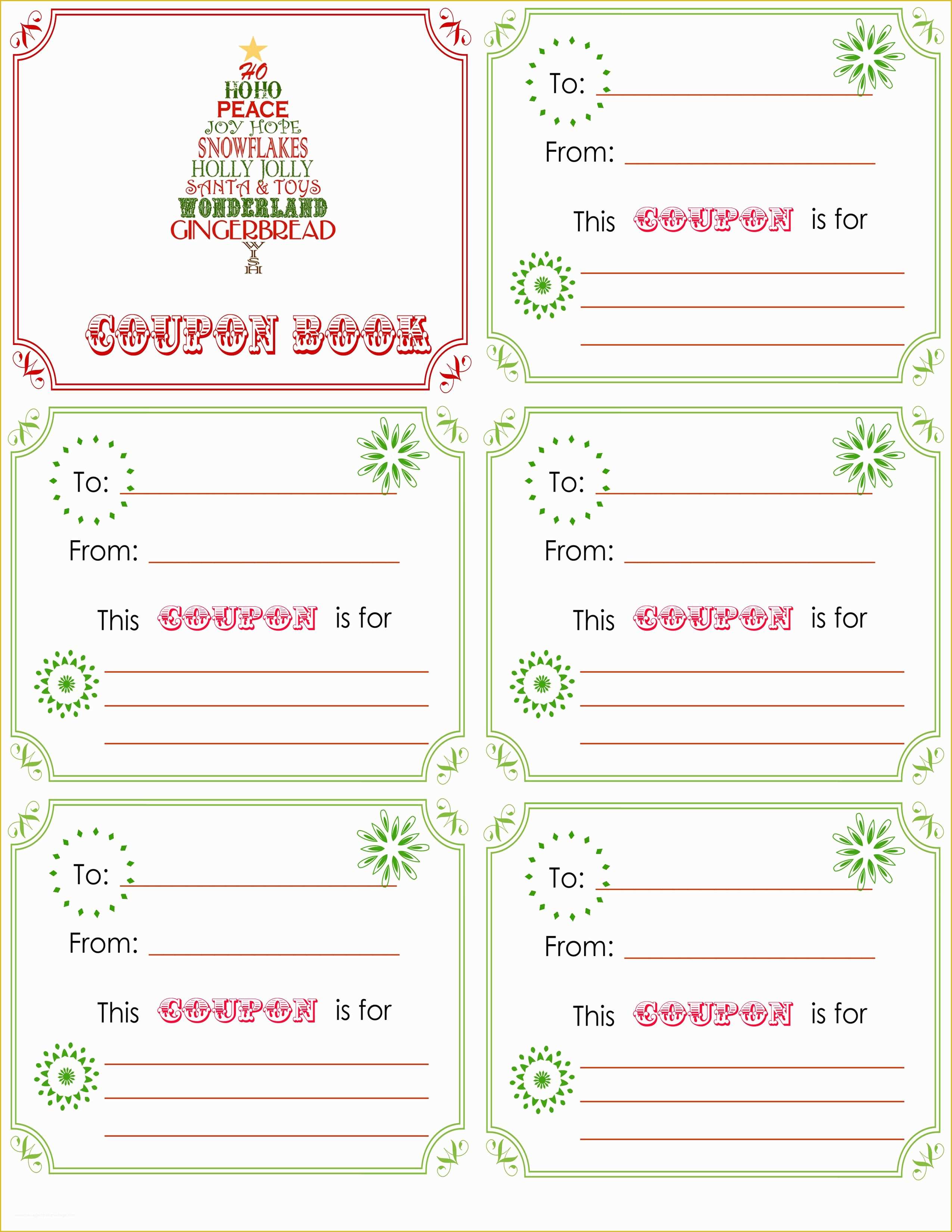 Free Coupon Template Of Printable Christmas Coupon Book L is Ting 15 Minute