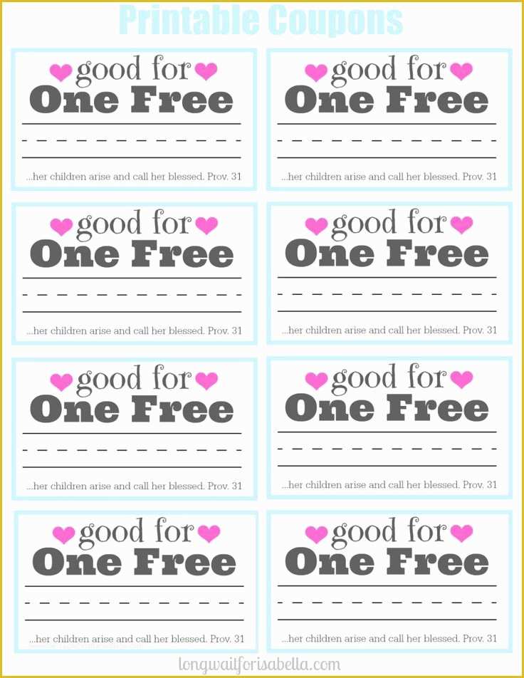 Free Coupon Template Of Printable Coupon Book for Mom