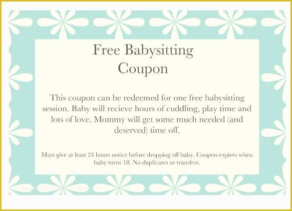 Free Coupon Template Word Of 12 Baby Sitting Coupon Templates Psd Ai Indesign