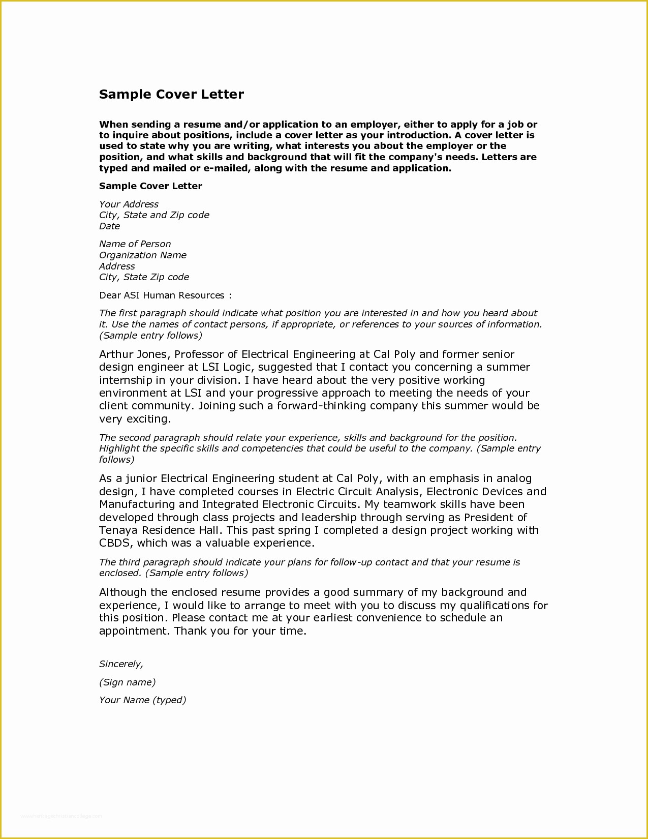 Free Cover Letter Template Of Cover Letter Sample Cover Letter for Job Application