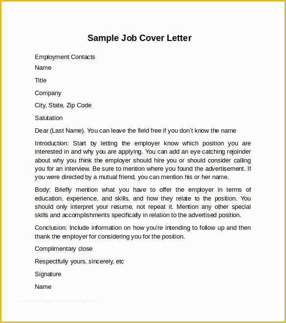 Free Cover Letter Template Word Download Of Cover Letter Example for Job 10 Download Free Documents