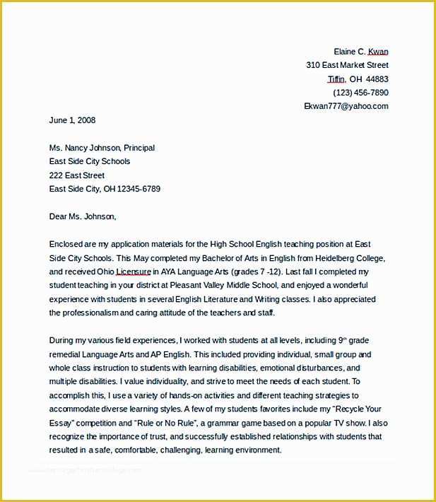 Free Cover Letter Template Word Download Of Create A Good Teacher Cover Letter