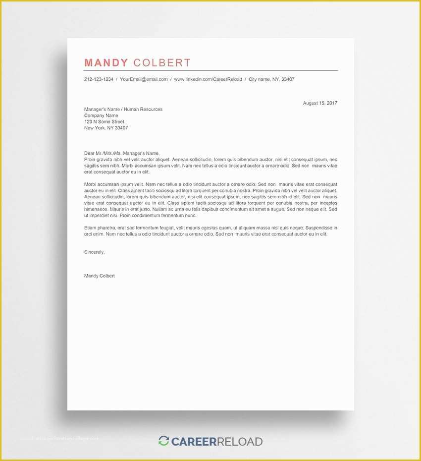 Free Cover Letter Template Word Download Of Free Cover Letter Templates for Microsoft Word Free Download