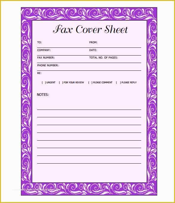 Free Cover Page Templates Of 9 Fax Cover Sheet Templates – Free Sample Example