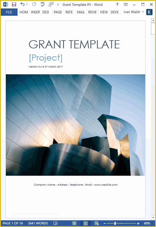 Free Cover Page Templates Of Grant Proposal Template – Ms Word with Free Cover Letter