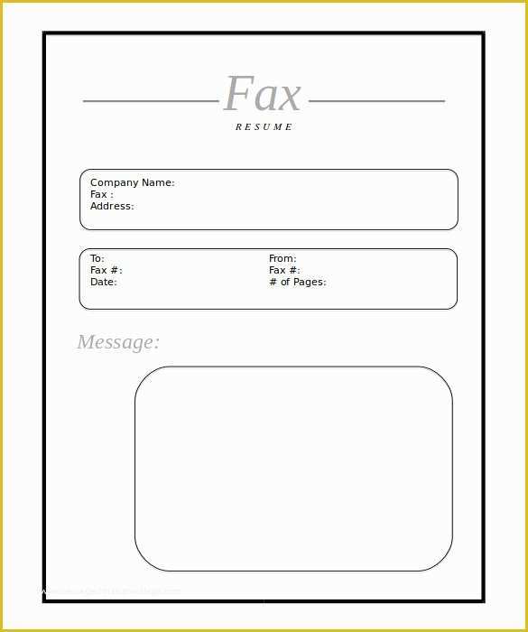 Free Cover Sheet Template for Resume Of Blank Fax Cover Sheet 9 Free Word Pdf Documents