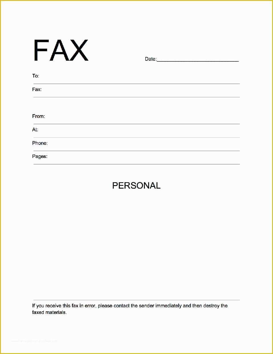 Free Cover Sheet Template for Resume Of Personal Fax Cover Sheet Template