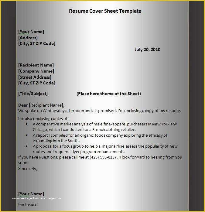 Free Cover Sheet Template for Resume Of Resume Templates