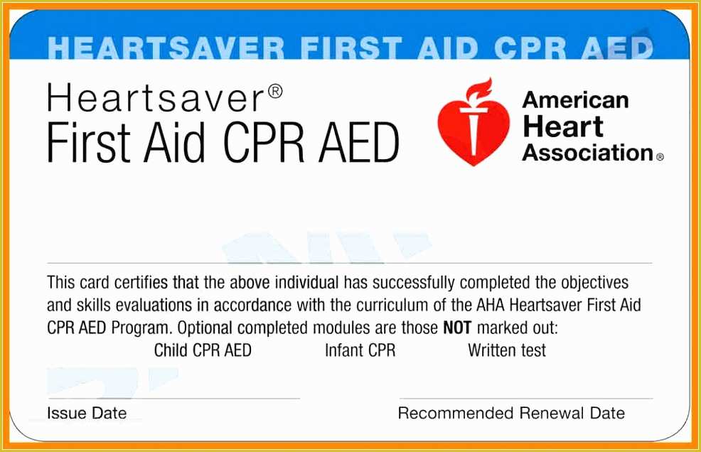 Fake Printable CPR Certification Card