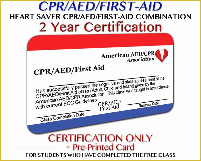 Free Cpr Card Template Of Free Cpr First Aid Certification Paperpopsicles