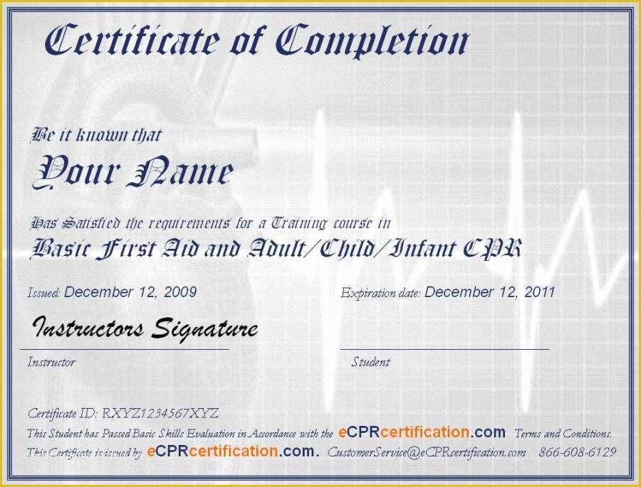 Free Cpr Card Template Of Line Certificate Template Templates Data