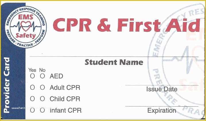 Free Cpr Card Template Of Santa Cruz Cpr First Aid Aed Training