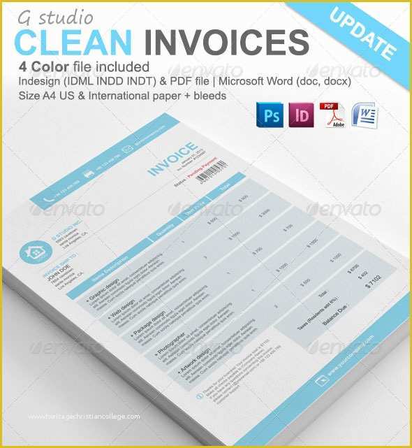 Free Creative Proposal Template Of 20 Beautifully Designed Indesign Invoice Templates