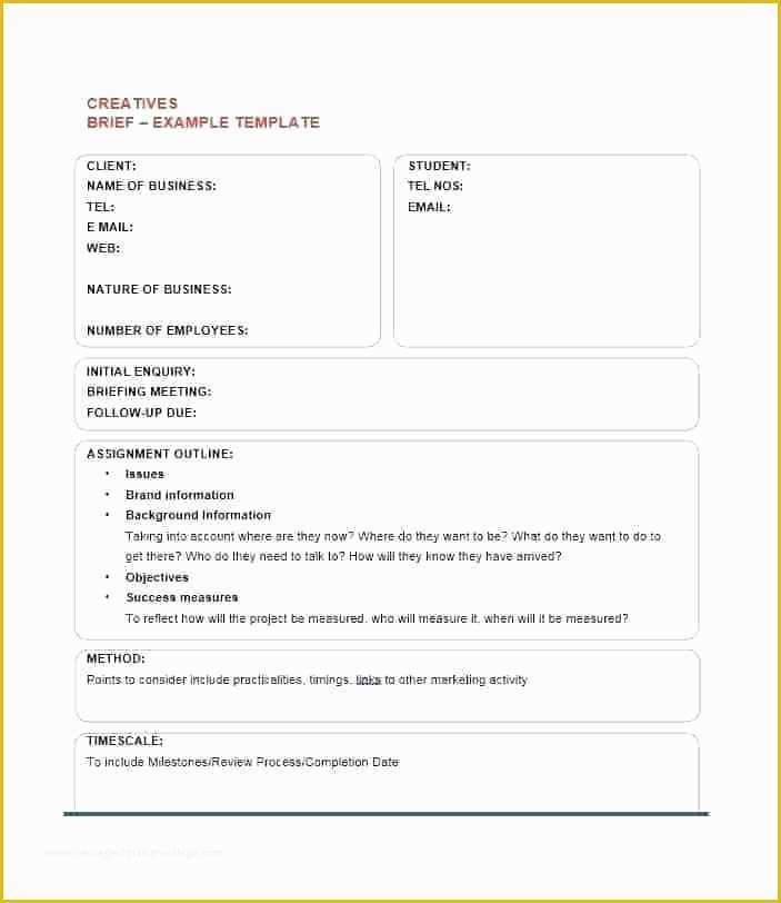 Free Creative Proposal Template Of Marketing Project Brief Template