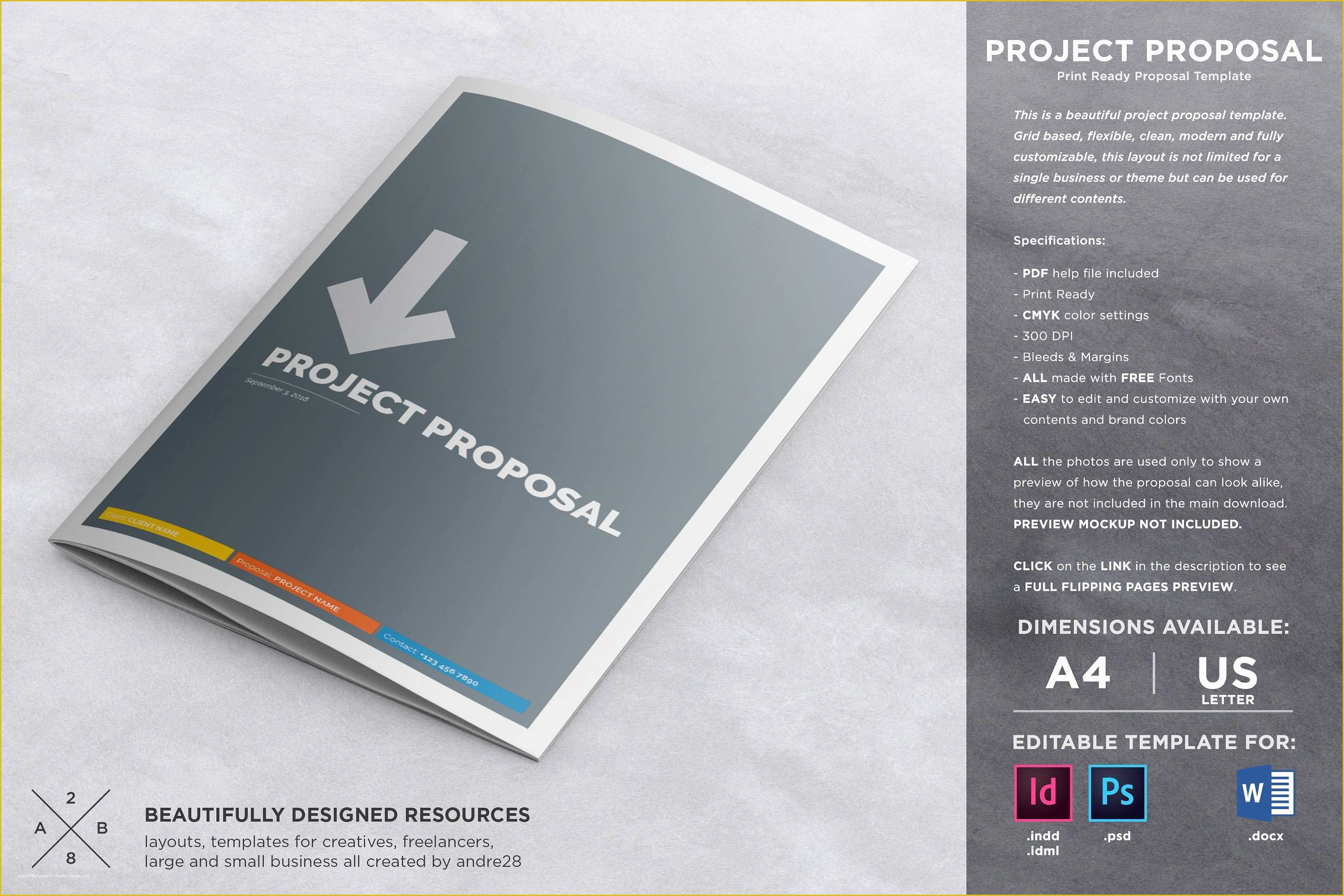 Free Creative Proposal Template Of Proposal Contract & Invoice Brochure Templates