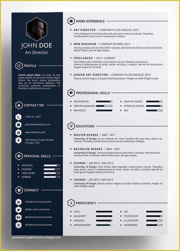 Free Creative Resume Template Doc Of 10 Best Free Resume Cv Templates In Ai Indesign Word