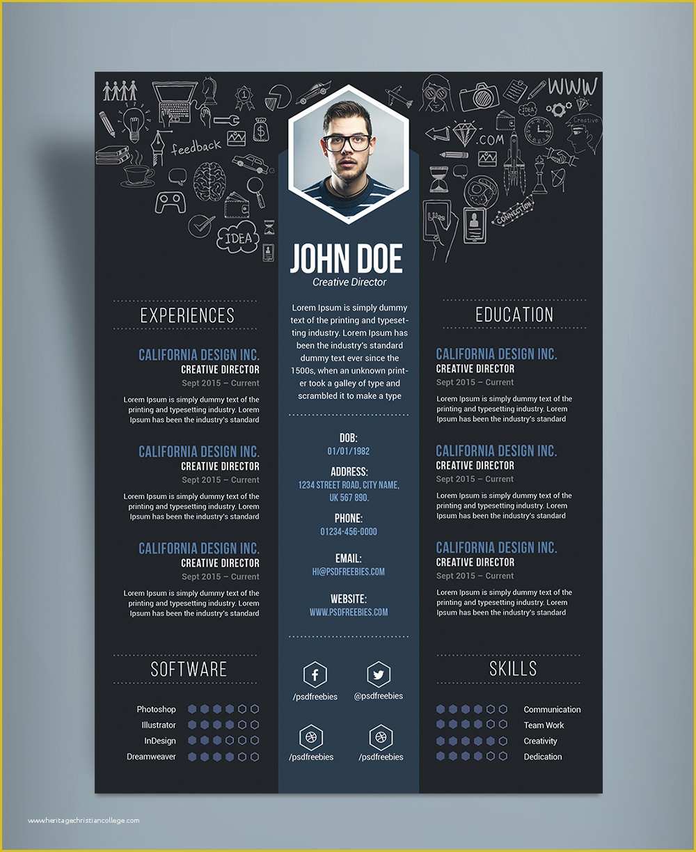 Free Creative Resume Template Doc Of Free Creative Resume Cv Design Template Psd File Good