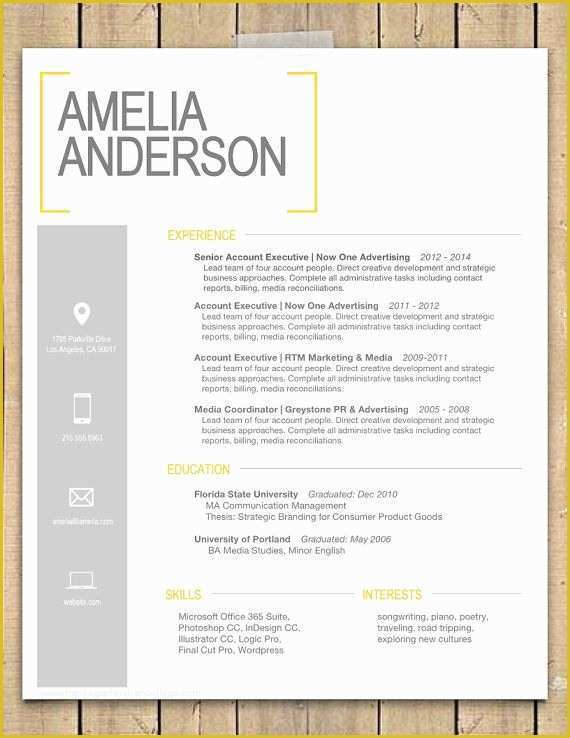Free Creative Resume Template Doc Of Resume Template the &quot;sara&quot;