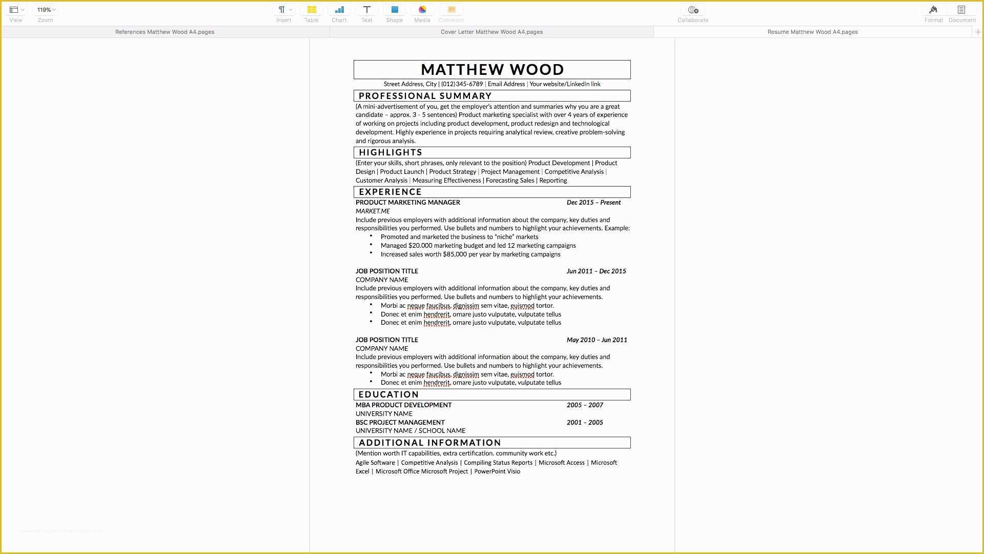 Free Creative Resume Templates for Mac Of Apple Pages Resume Template Luxury Free Creative and
