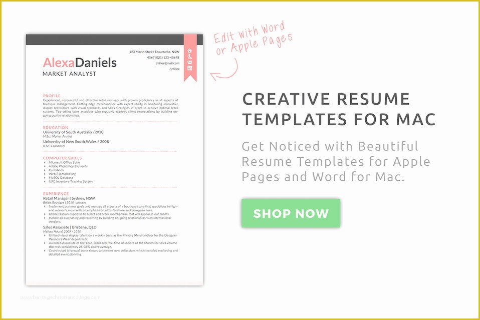 Free Creative Resume Templates for Mac Of Creative Resume Templates for Mac & Apple Pages ٩ ͡๏̯͡๏ ۶