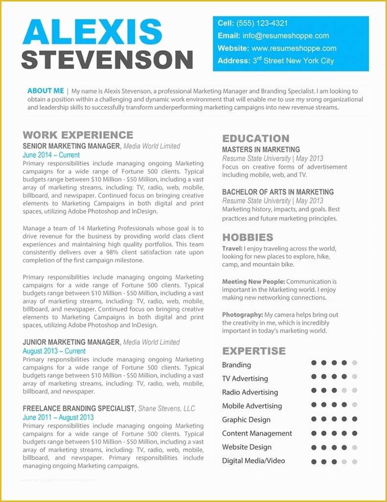 Free Creative Resume Templates for Mac Of Creative Resume Templates for