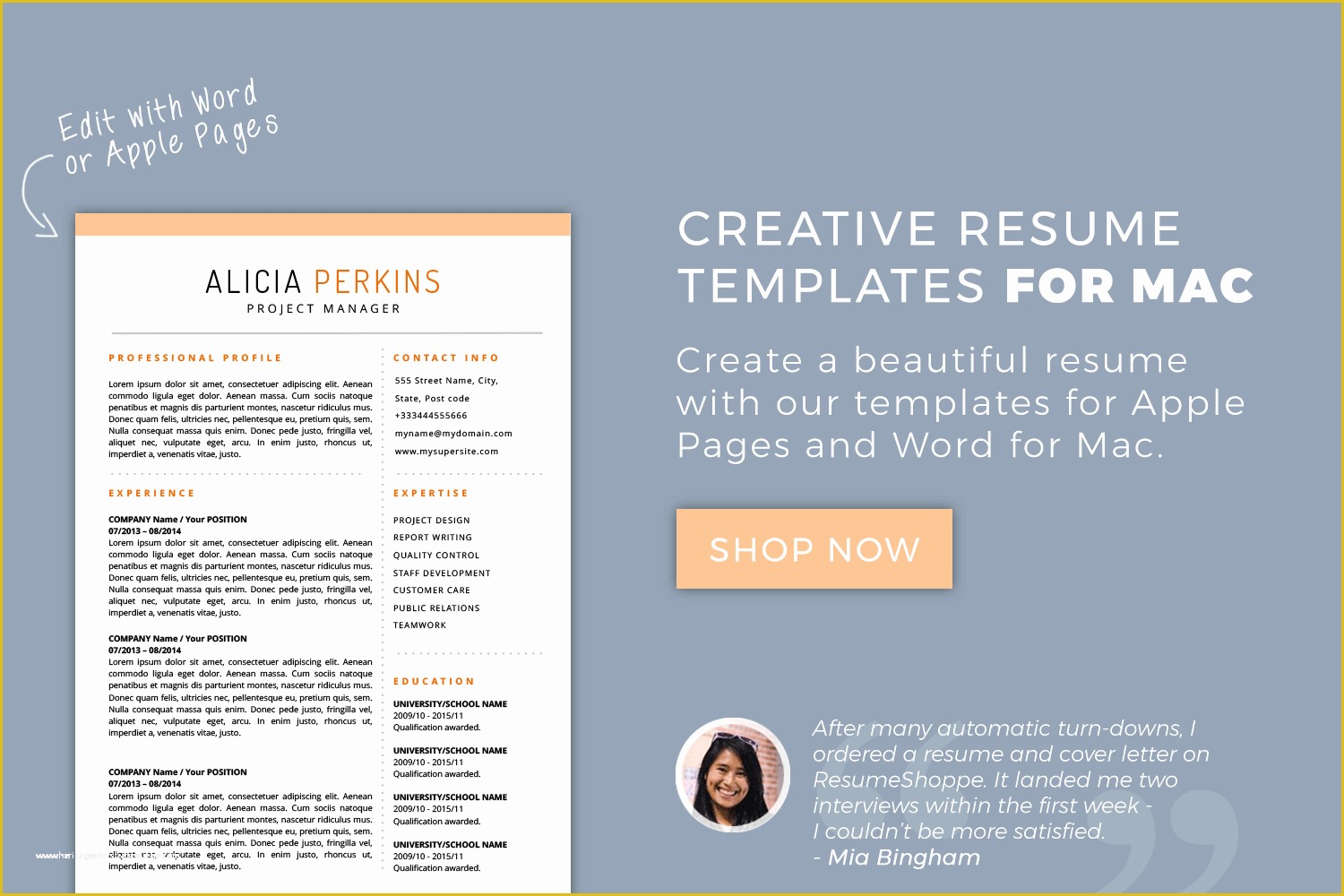 Free Creative Resume Templates for Mac Of Resume Templates for Mac Word & Apple Pages Instant