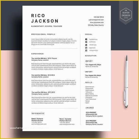 Free Creative Resume Templates Microsoft Word Of Resume Template for Ms Word Cv Template with Free Cover