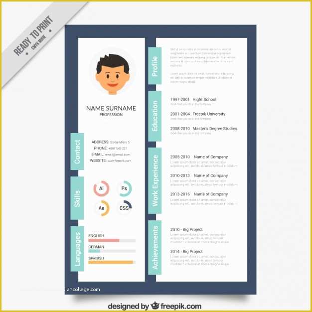 Free Creative Resume Templates Of Designer Creative Resume Template Vector