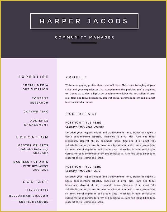 Free Creative Resume Templates Of Free Creative Microsoft Word Resume Templates